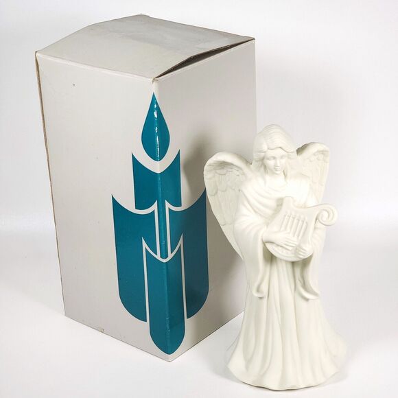 Partylite Bisque Lyrical Angel White Porcelain Taper Candle Holder P0461 - Picture 1 of 15